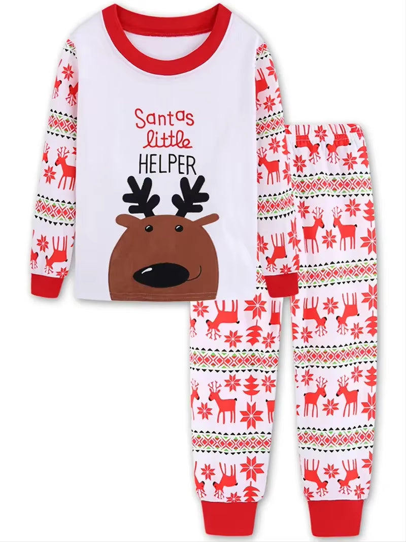 Boys Girls Christmas Pajamas Sets Reindeer Santa Claus Toddler Clothes Kids Pajama Sleepwear